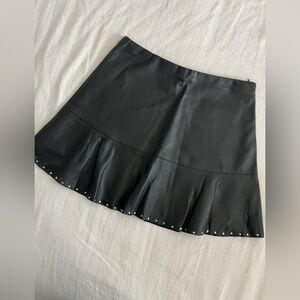 Elegant Black Studded A-Line Skirt